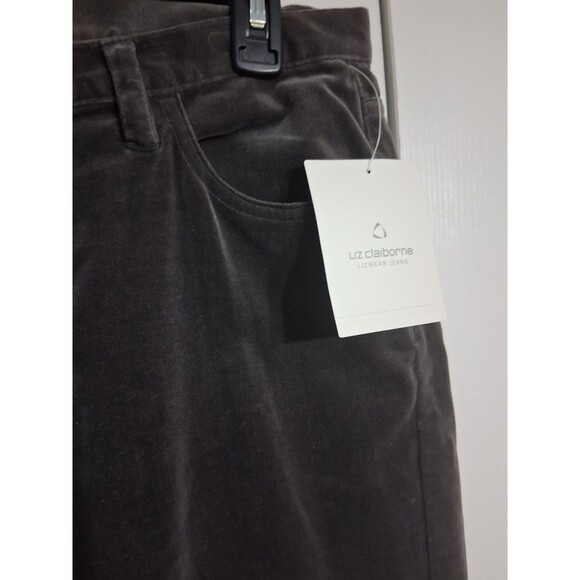 NWT Women's Liz Claiborne Velvet Feel Gray Jeans Pants Size 10 - Picture 4 of 7